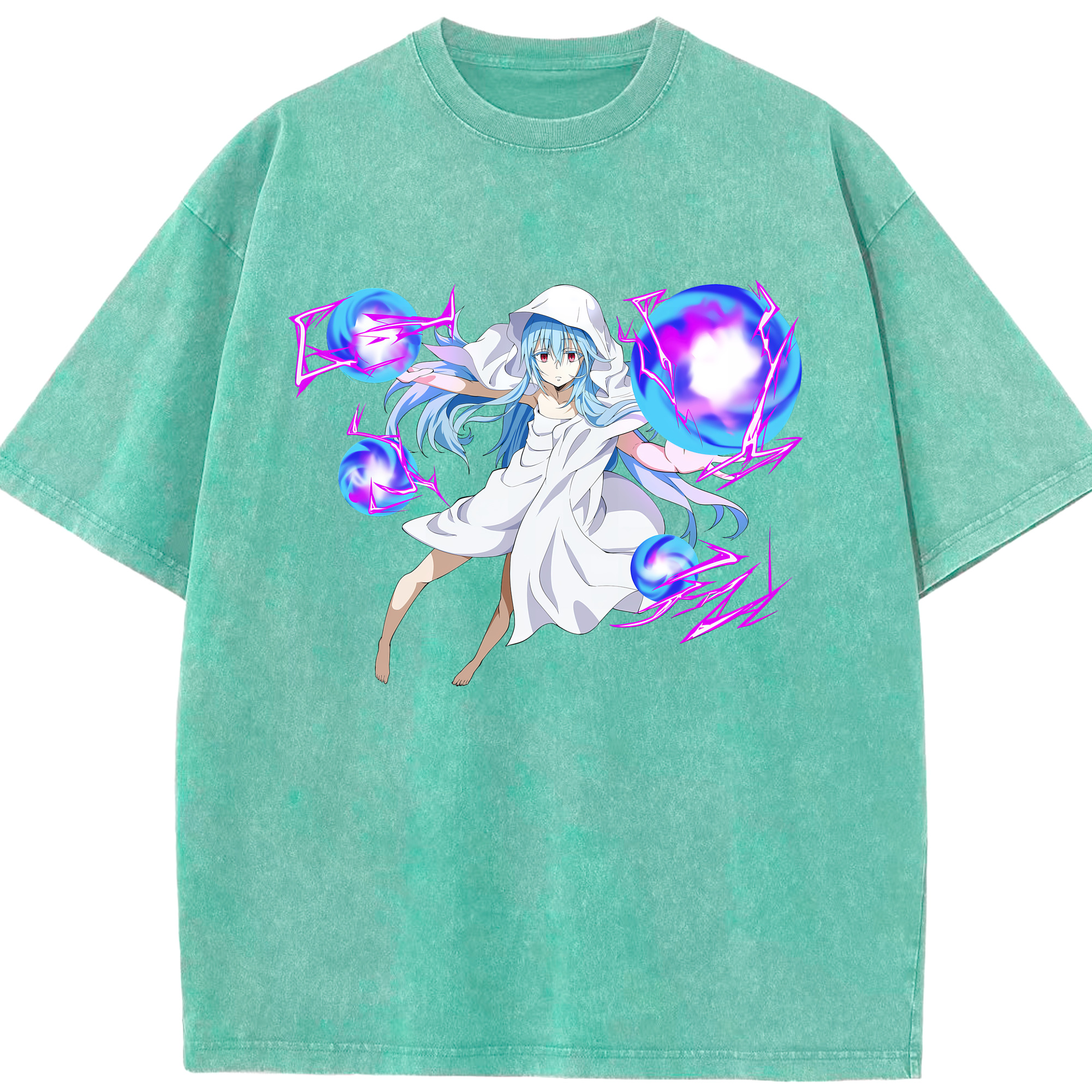 （画像用） 転スラ Regarding Reincarnated to Slime 綿100% ヴィンテージ風 半袖Tシャツ（フロントプリント）
